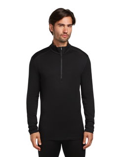 Icebreaker Underwear Thermo Long Sleeve Shirt 260 Tech Half-Zip - Merino Wool, fitted - 2024 black men's
